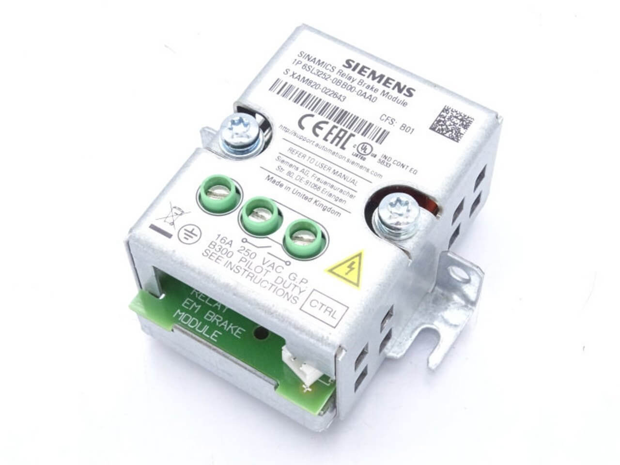SIEMENS BRAKE RELAY 6SL3252-0BB00-0AA0
